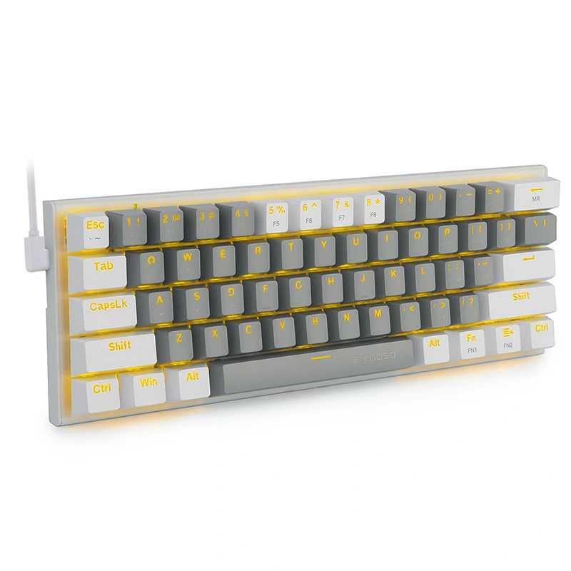 61 Sleutel 60% bedrade LED Meganiese spelsleutelbord