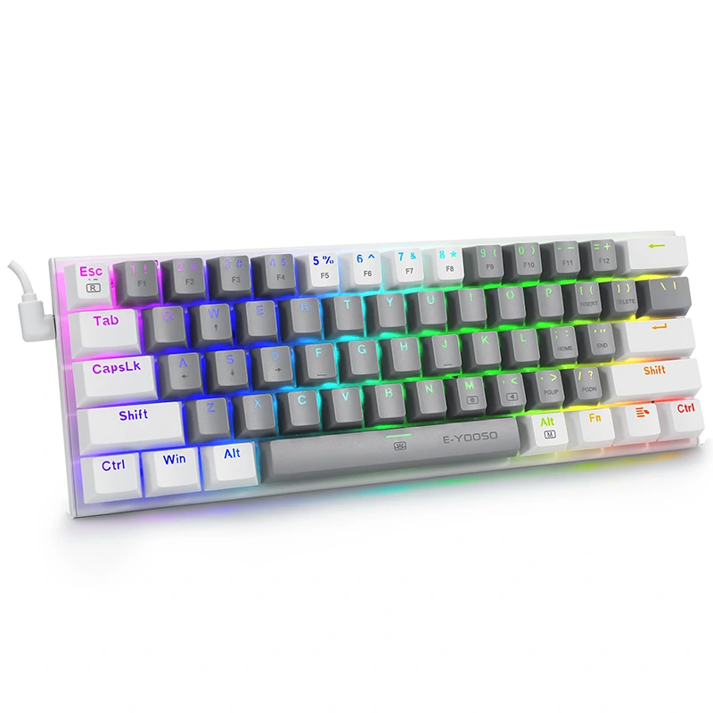 61Keys 60% RGB bedrade spel Meganiese sleutelbord