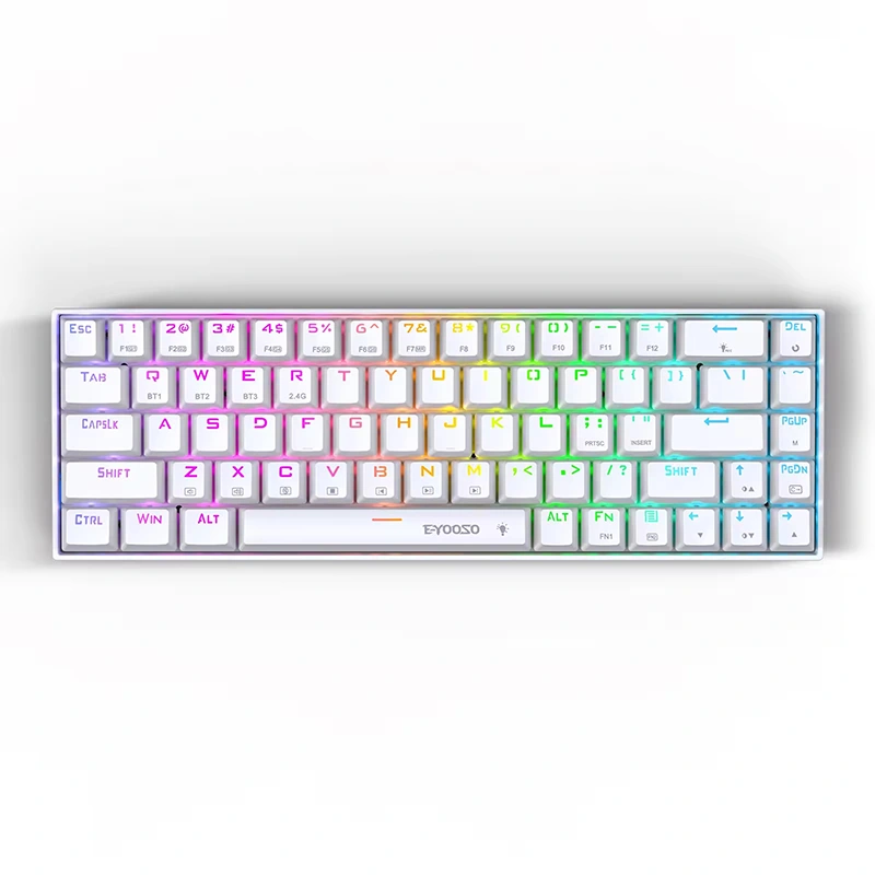 68 Sleutel RGB draadlose BT 2.4GHz Meganiese Speletjie-sleutelbord