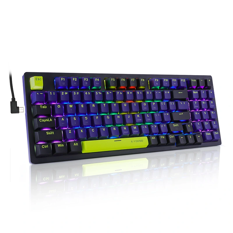Bedraad 94 sleutels Rainbow Meganiese speletjie-sleutelbord