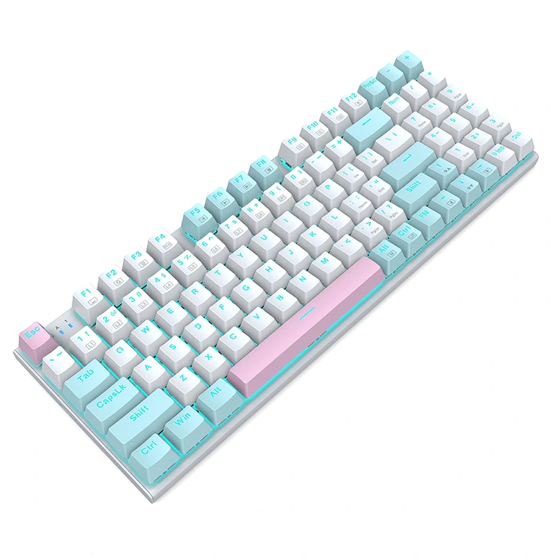 Bedraad meganiese RGB 94-sleutel-speletjie-sleutelbord